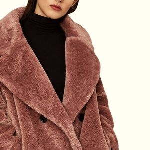 BCBG MaxAzria | ‘Ariel’ Faux Fur Rose Coat